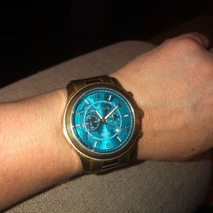 Michael Kors Turquoise and Gold Watch